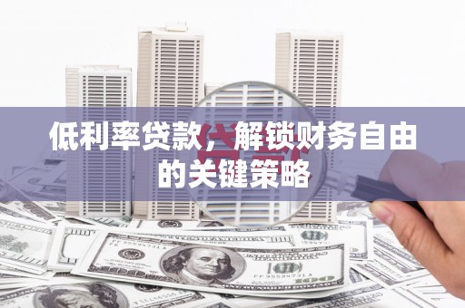 美浓低利率贷款，解锁财务自由的关键策略