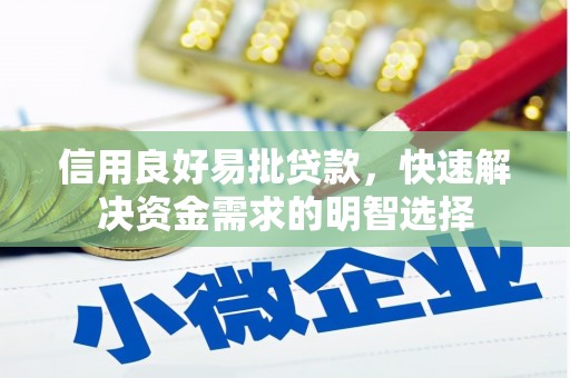 美浓信用良好易批贷款，快速解决资金需求的明智选择