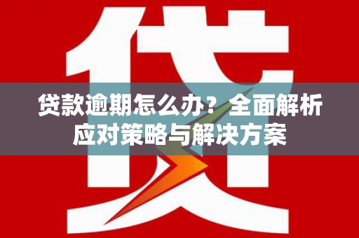 美浓贷款逾期怎么办？全面解析应对策略与解决方案
