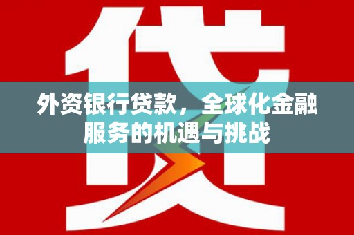 美浓外资银行贷款，全球化金融服务的机遇与挑战