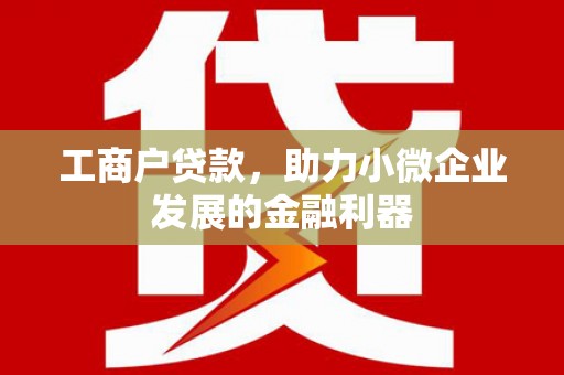 美浓工商户贷款，助力小微企业发展的金融利器