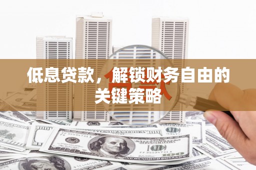 美浓低息贷款，解锁财务自由的关键策略