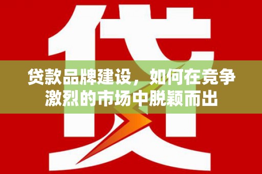 美浓贷款品牌建设，如何在竞争激烈的市场中脱颖而出