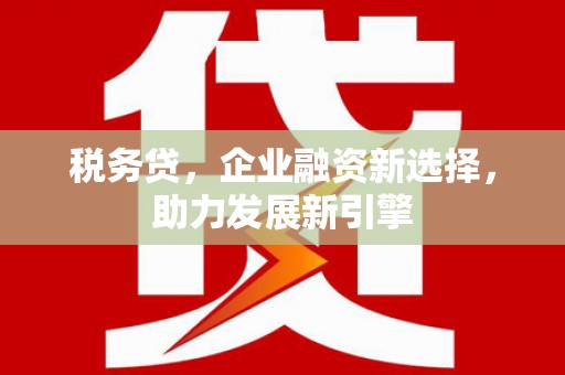 美浓税务贷，企业融资新选择，助力发展新引擎