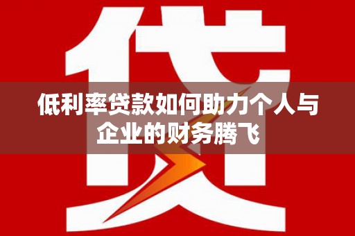 美浓低利率贷款如何助力个人与企业的财务腾飞
