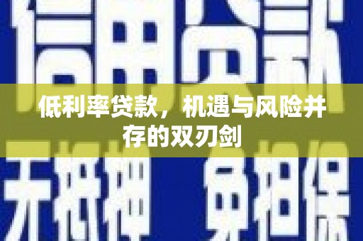 美浓低利率贷款，机遇与风险并存的双刃剑